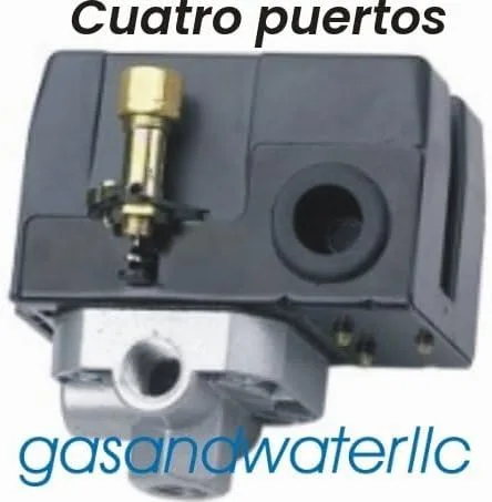Vista 2 de Interruptor de presión resistente para compresor de aire 135-175 psi cuatro 4 puertos 26 amperios por lefoo