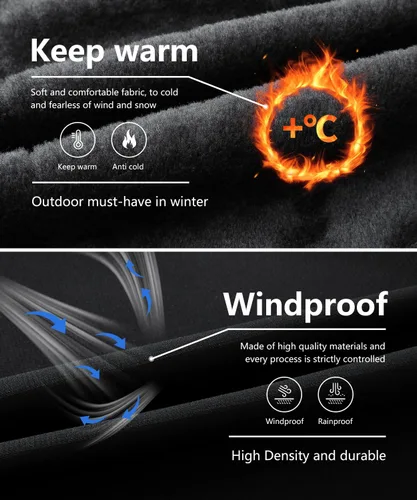 Vista 4 de Chaqueta de esquí de invierno impermeable para hombre, chaqueta de snowboard de invierno impermeable con capucha y forro polar resistente al viento