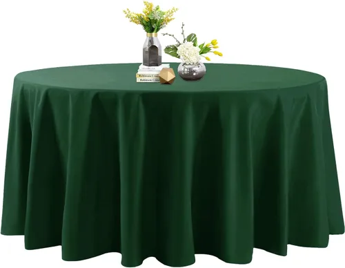 Vista 120 de Mantel de poliéster lavable de 132 pulgadas, resistente a las manchas y a las arrugas, mantel decorativo para mesa de comedor, fiestas de bufé