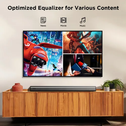 Vista 5 de Hiwill Barra de sonido Dolby de 2.2 canales para Smart TV, 200 W de potencia máxima, 6 controladores - 2 subwoofer/2 tweeter integrado, graves