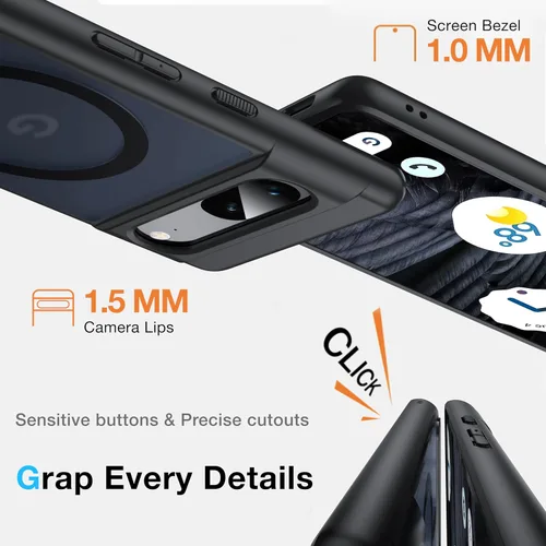 Vista 6 de para Google Pixel 7 Pro Funda con MagSafe [Patas ajustables] [Carga mientras está de pie] [Protección militar a prueba de golpes] Funda de silicona