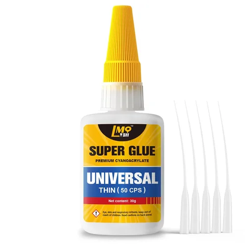 Vista 9 de Superpegamento Grueso CA Transparente de 30 Gramos (1.06 oz), Superpegamento de Cianoacrilato Instantáneo de Servicio Pesado para Plástico Cerámica