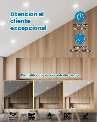 Vista 7 de Sunco - Luz empotrable LED cardán de 6 pulgadas, ángulo ajustable, 12 W = 3000K Blanco Cálido