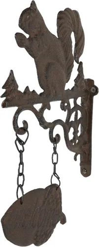 Vista 7 de Ebros Gift Ardilla de hierro fundido rústico con diseño de pergamino, estilo vintage, estilo de campo occidental, con letrero de bienvenida