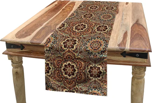 Vista 21 de Lunarable Camino de mesa tropical y manteles individuales, acuarela tucán loro flamenco piñas y flores silvestres sobre rombo, juego para decoración