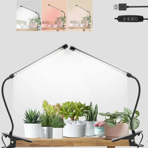 Vista 7 de Luces de Cultivo para Plantas de Interior 20 LED, Luces de Cultivo de Plantas de Interior de Espectro Completo Auto Encendido Apagado
