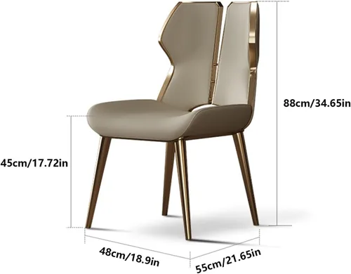 Vista 3 de Sillas de comedor Silla de comedor de piel sintética para sala de estar, tapizada, moderna, sin brazos, acento para cocina, cocina moderna