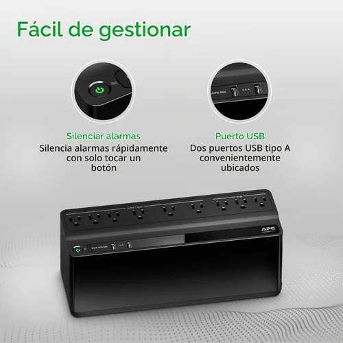 Vista 7 de APC BE850G2 UPS Respaldo de batería y protector de sobretensiones