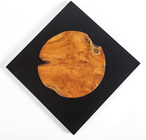 Vista 6 de Warmaxx Decoración de pared de madera de teca rústica de 17 x 17 pulgadas, decoración de pared de granja para el hogar, oficina, dormitorio