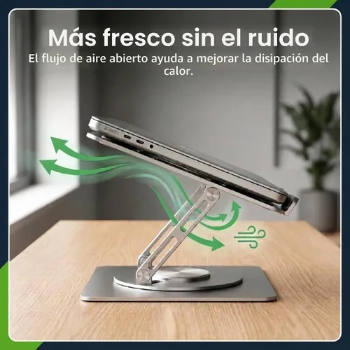 Vista 3 de Uncaged Ergonomics Soporte giratorio para computadora portátil, soporte ajustable para iPad para escritorio con rotación de 360°, soporte portátil