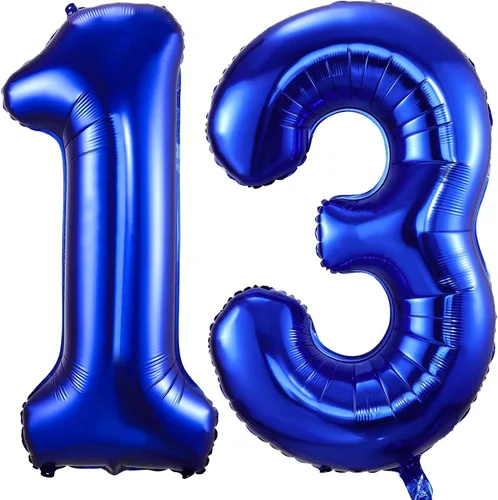 Vista 13 de Globos de número 0 azul marino, 40 pulgadas, globos de cumpleaños grandes de papel aluminio brillante azul oscuro, globos digitales de número