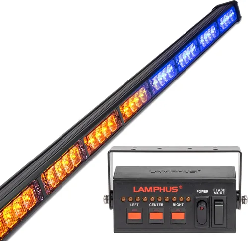 Vista 35 de lamphus SolarBlast sbls64 29" 24 W LED Advertencia Tráfico de Emergencia Advisor – Barra de luz ámbar azul, Azul