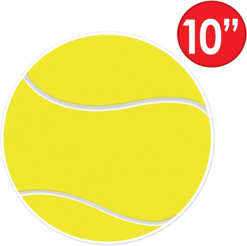 Vista 2 de Beistle , 12 recortes de pelota de tenis, 10 pulgadas (amarillo/blanco)