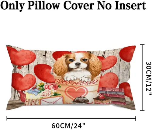 Vista 12 de Fundas de almohada lumbar con textura de madera rústica para perro en cubo, diseño de corazón rojo para el día de San Valentín, fundas de almohada