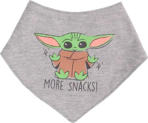 Vista 4 de STAR WARS Baby Yoda Boys' 3 Piece Short Sleeve Bodysuit Pull-on Pants and Accessory