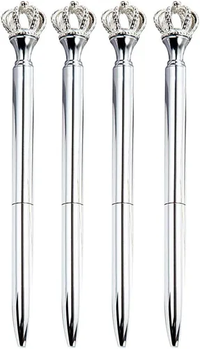 Vista 9 de Goclothod 8 unids bolígrafo Big Diamond Crystal Metal bolígrafos tinta negra bolígrafo champán