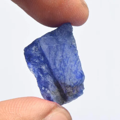Vista 2 de Cristal curativo de zafiro azul, 17.00 quilates de zafiro azul crudo natural, piedra preciosa en bruto sin cortar sin calentar, Gema, azul
