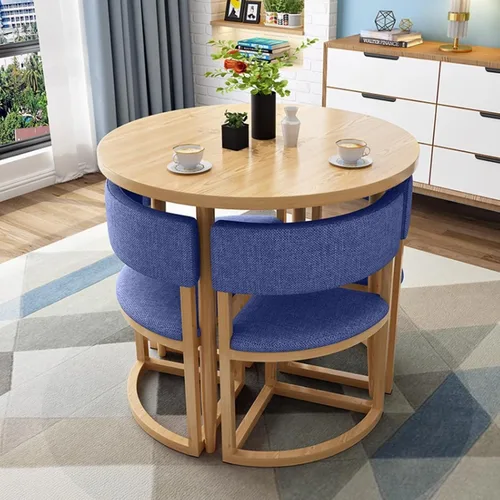 Vista 12 de YVYKFZD Round Conference Table, Small Office Reception Room Club Table, Business Conference Room Table and Chair, Simple Kitchen Dining Table Set