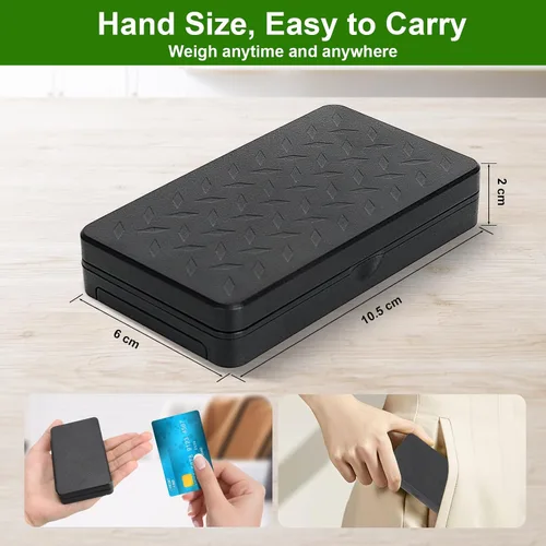Vista 3 de Báscula digital de miligramo de 0.00 oz/1.76 oz, microbáscula portátil con pantalla, báscula de laboratorio de alta precisión para polvo