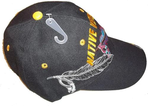 Vista 3 de Gorra de béisbol con diseño de veterano nativo ajustable para veteranos
