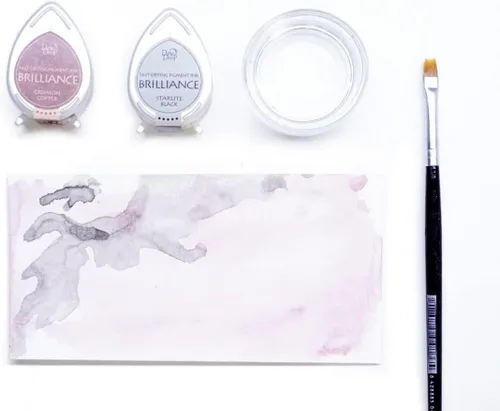Vista 2 de Tsukineko Paquete de 4 almohadillas de tinta Brilliance Dew Drop, tonos de joya