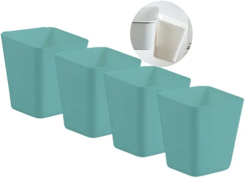 Vista 7 de Rikyo Paquete de 4 portavasos colgantes, cesta de almacenamiento de carrito, accesorios para carrito rodante, 4.75 x 4 pulgadas, contenedores