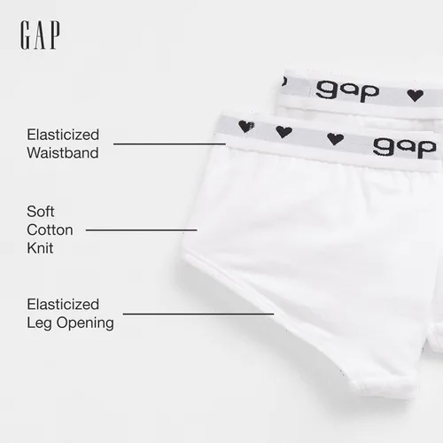 Vista 2 de GAP Paquete de 7 ropa interior hipster para niñas