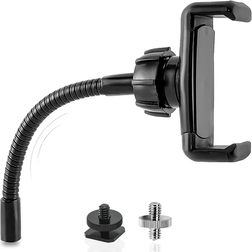 Vista 8 de Soporte de teléfono con anillo de luz, fuerte soporte magnético para anillo de luz y trípode, adaptador flexible de montaje de trípode