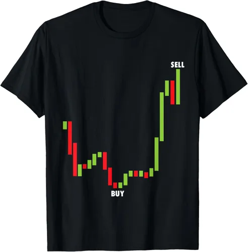 Vista 29 de Funny Day Trading Comprar Baja Venta Alta Stock Trading Camiseta Negro