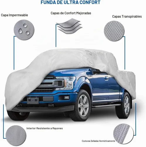 Vista 6 de Funda de camioneta Custom Fit de Motor Trend para Chevrolet Chevy Silverado 1500 2008-2018, funda de auto resistente al agua para todo