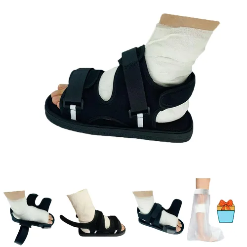 Vista 8 de Yodilala Zapato médico de yeso abierto, zapatos de recuperación postoperatoria, zapatos de yeso cubre botas médicas adecuadas para esguinces