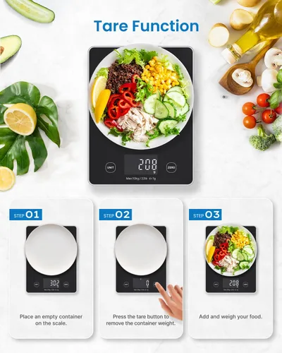 Vista 8 de RENPHO Báscula digital de cocina inteligente, báscula de peso de alimentos con calculadora nutricional, báscula de gramos para pérdida de peso, Negro