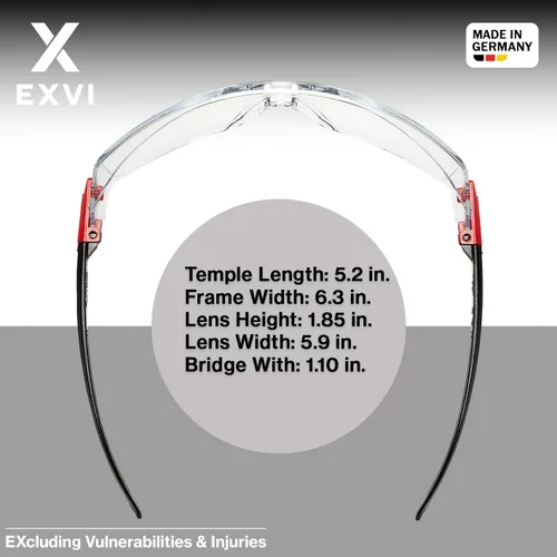 Vista 6 de Anteojos de seguridad SG100 ANSI Z87.1, antivaho y resistentes a los arañazos, protección UV400, ligeros, patillas ajustables, lentes