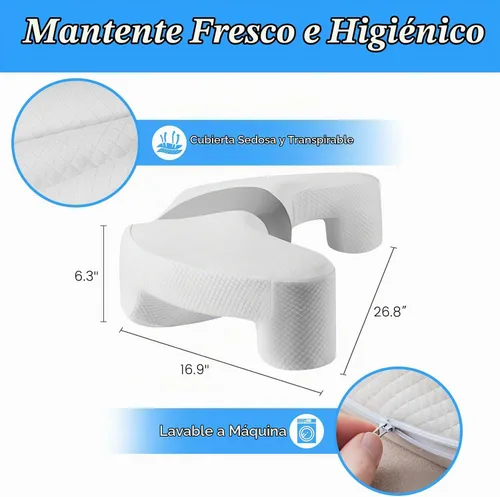 Vista 6 de Almohada para dormir de lado con canal de brazo para alivio del dolor de hombros, cuello y manguito rotador, almohada cervical de espuma