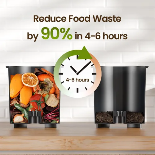 Vista 2 de TOPZEE Contenedor eléctrico de compostaje para cocina, compostador inteligente de encimera de 3 litros con limpieza automática sin olor, bajo ruido