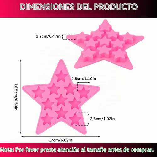 Vista 2 de Bandeja para cubitos de hielo de silicona con forma de cinco estrellas, herramientas para hacer moldes de congelación, bandejas de hielo