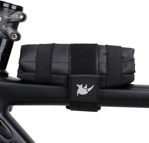 Vista 7 de Rhinowalk Bolsa de almacenamiento de herramientas de bicicleta con correas elásticas, bolsa plegable para herramientas de reparación de bicicletas
