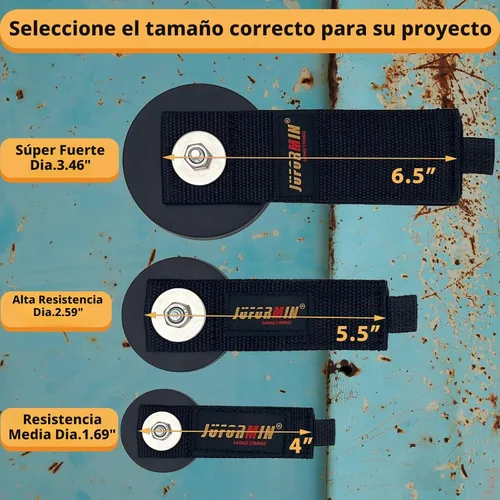 Vista 2 de Gancho Magnético de Alta Resistencia, Soporte Magnético para Herramientas, Ganchos Magnéticos para Cochera, Correa para Extensión de Cable, Cuerda