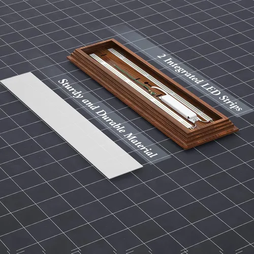 Vista 7 de FAITHSAIL - Lámpara LED de 2 pies con CCT seleccionable de 3000K/4000K/5000K, regulable, lámpara LED lineal de 2 pies con aspecto de madera, 30W