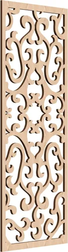 Vista 136 de 9 3/8 pulgadas de ancho x 24 3/8 pulgadas de alto x 1/4 de alto Smithfield paneles de pared de madera con calado, abedul