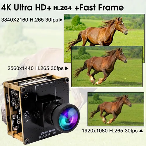 Vista 6 de ELP Cámara USB HDMI 4K - Gran angular, zoom digital 2X, H.265, 8MP, UVC USB2.0 para portátil y monitor