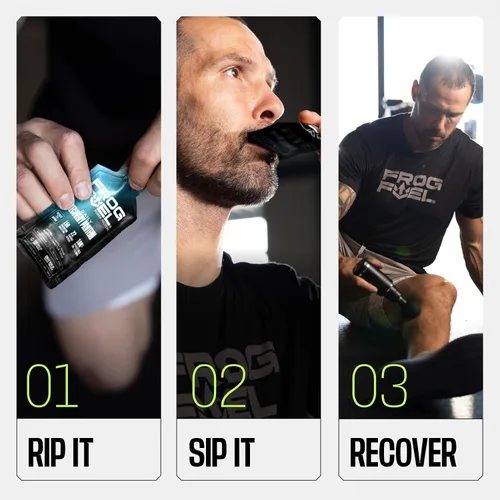Vista 3 de Frog Fuel Power Regular Protein Shot, 15g de proteína de colágeno nano-hidrolizado alimentado con pasto, después del entrenamiento, sin gluten, sin