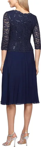 Vista 2 de Alex Evenings Vestido de lentejuelas hasta el té para mujer (Petite y Regular)