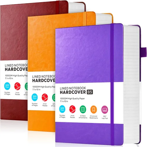 Vista 17 de FOCUS DAY Cuaderno de tapa dura 8.5 x 11, cuaderno de 320 páginas tamaño A4 grande para la universidad con líneas para la escuela y el trabajo, gran