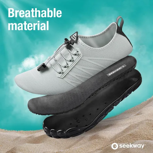 Vista 3 de SEEKWAY - Zapatos de agua unisex, de secado rápido, tipo calcetín y con sensación de pies descalzos para adultos ideales para playa, natación, río