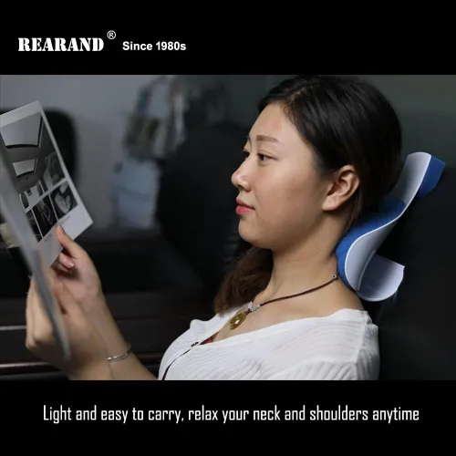 Vista 5 de REARAND® Relajante de cuello y hombros - Estirador ergonómico de cuello para aliviar el dolor, almohada quiropráctica para alineación de la columna
