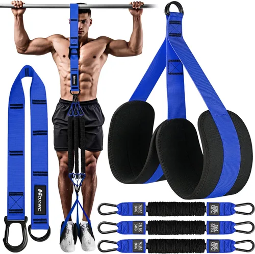 Vista 10 de HOXWC Bandas de Asistencia para Flexiones, Banda de Resistencia Ajustable de Alta Resistencia para Flexiones, 3 Bandas de Flexiones, Tejido Cómodo