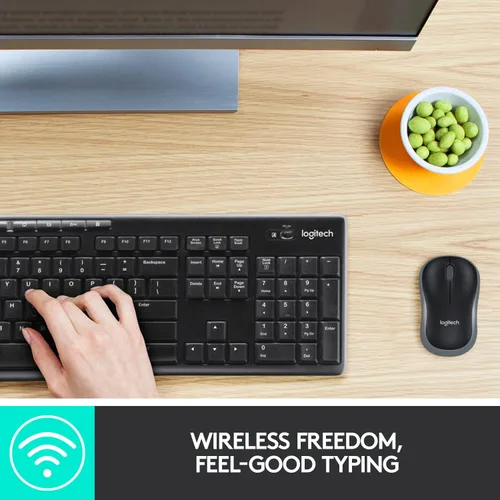 Vista 3 de Logitech MK270 Combo de teclado y mouse inalámbricos, teclado y mouse incluidos, conexión sin abandono de 2.4 GHz, batería de larga duración
