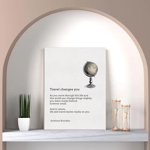 Vista 5 de LEXSIVO Lienzo impreso inspirador de viaje que cambia tu cita, arte de pared, decoración de oficina en casa, cita motivacional, pintura de viaje