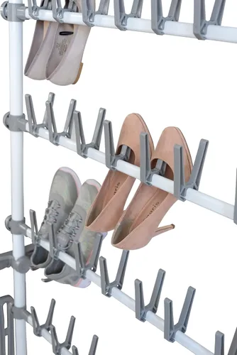 Vista 6 de Wenko Zapatero organizador ajustable, blanco/gris, 94 x 165-118.1 x 3.5 in